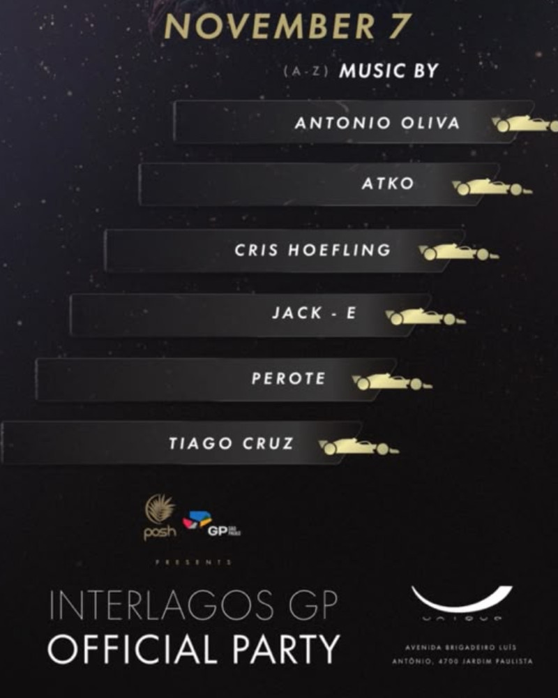 GP SP & Posh Club: São Paulo Grand Prix Official Party | 07th November